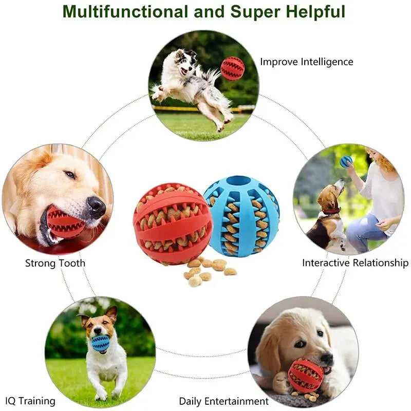 Rubber Treat-Dispensing Chew Ball for Dogs