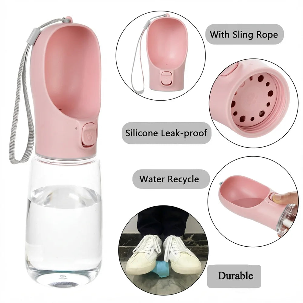 350ml 550ml Portable Water Bottle for Dog Cat Drinking Cup with Lanyard Leakproof Puppy Kitten Water Feeder Outdoor Pet Supplies