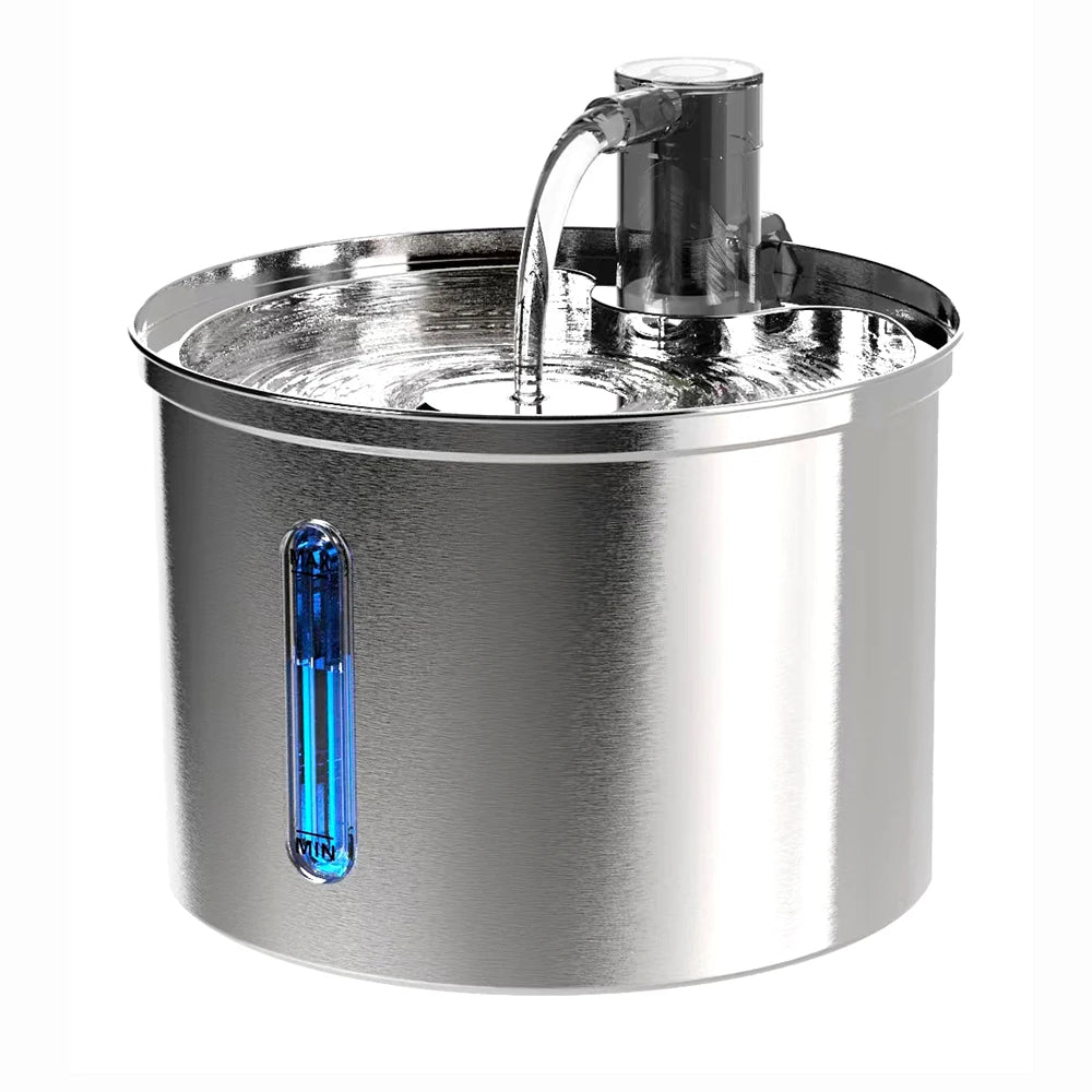 Bebedouro Automático para Gatos e Cães Newpet 3L – Aço Inoxidável, Ultra Silencioso com Filtro