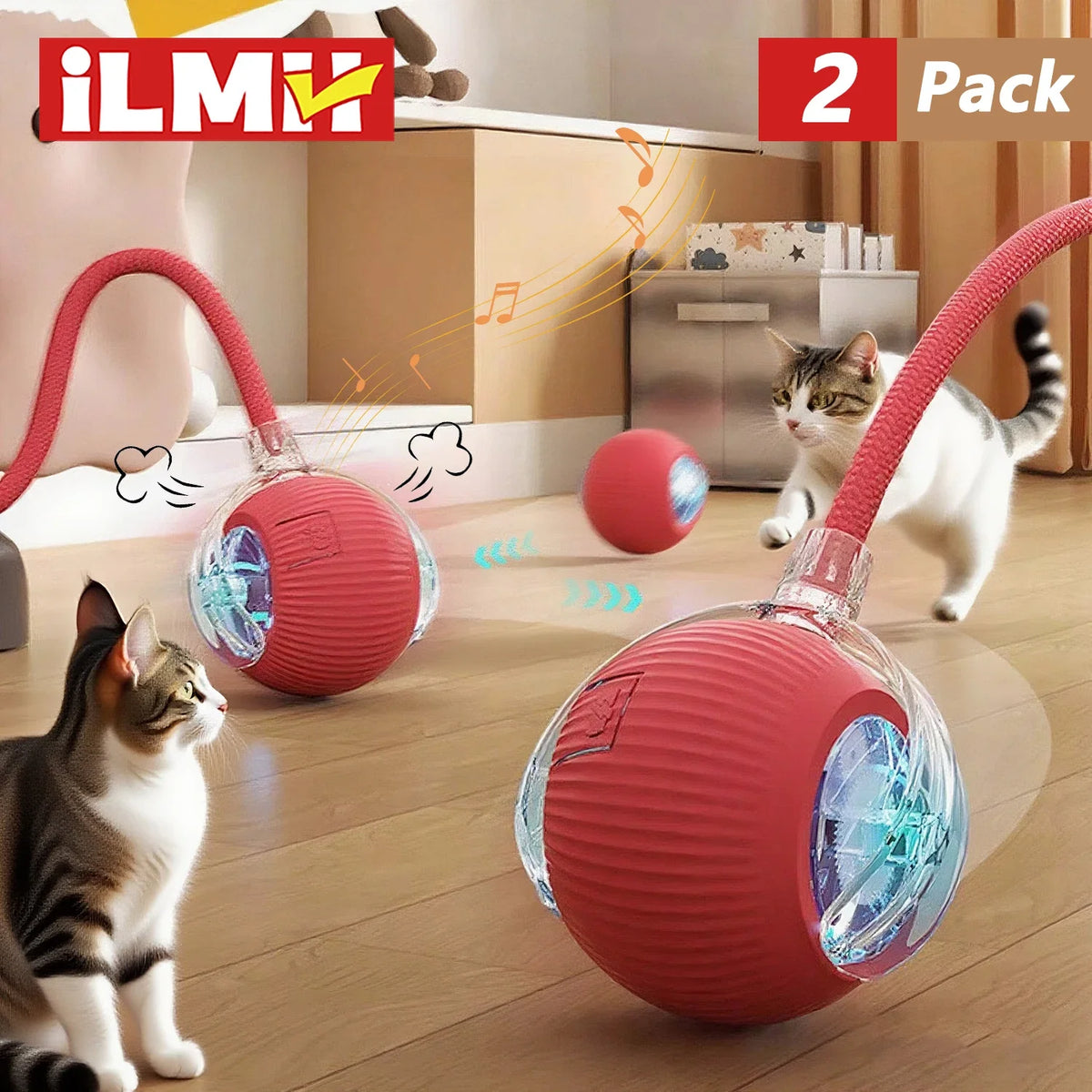 Rechargeable Interactive Auto-Rolling Cat Ball Toy