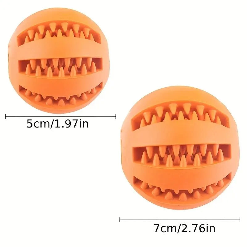 Rubber Treat-Dispensing Chew Ball for Dogs