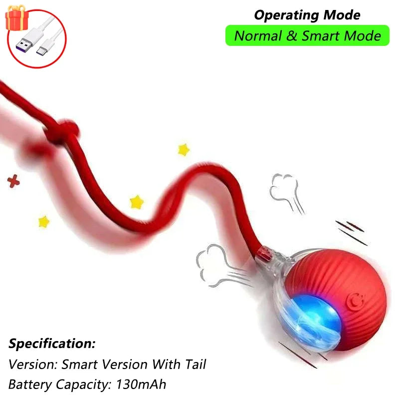 Rechargeable Interactive Auto-Rolling Cat Ball Toy
