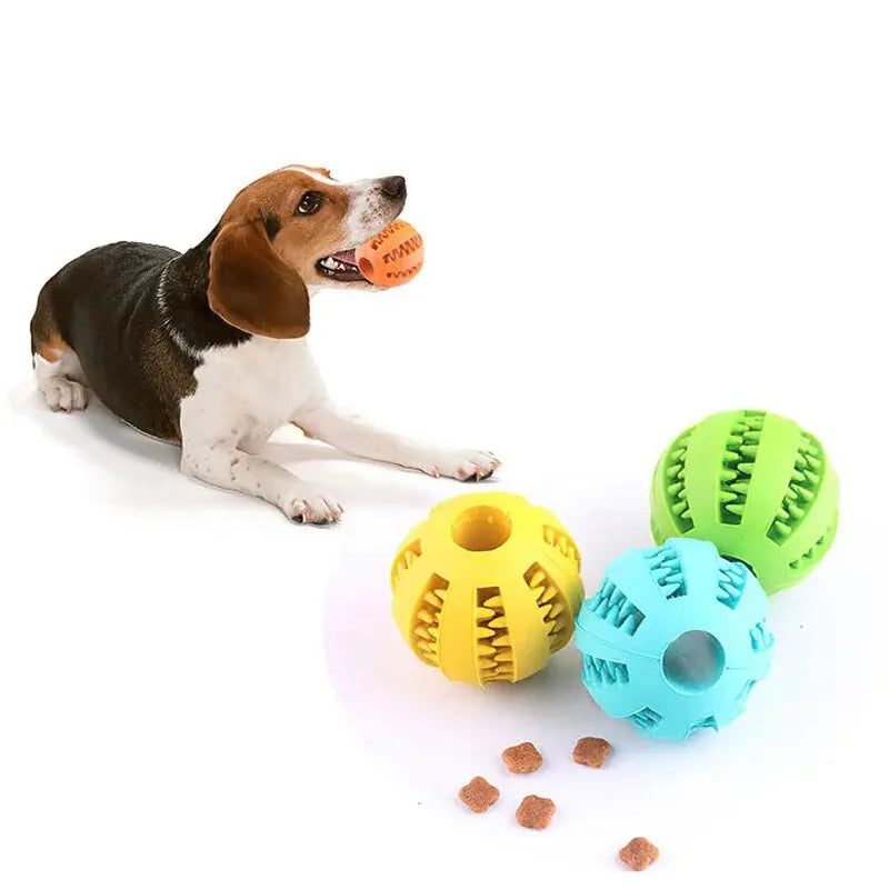 Rubber Treat-Dispensing Chew Ball for Dogs
