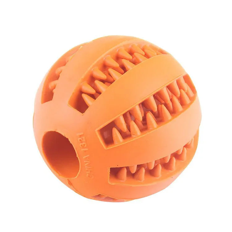 Rubber Treat-Dispensing Chew Ball for Dogs