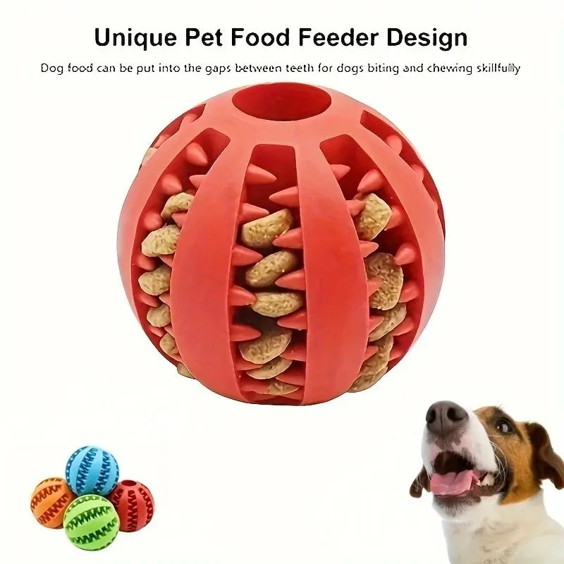 Rubber Treat-Dispensing Chew Ball for Dogs