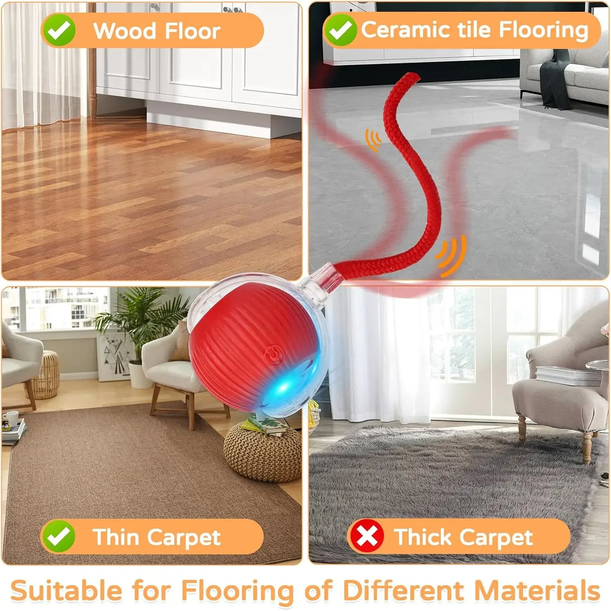 Rechargeable Interactive Auto-Rolling Cat Ball Toy