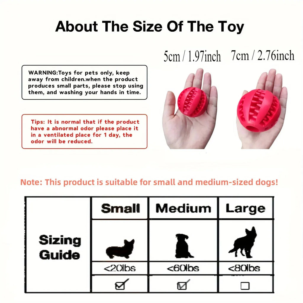 Rubber Treat-Dispensing Chew Ball for Dogs